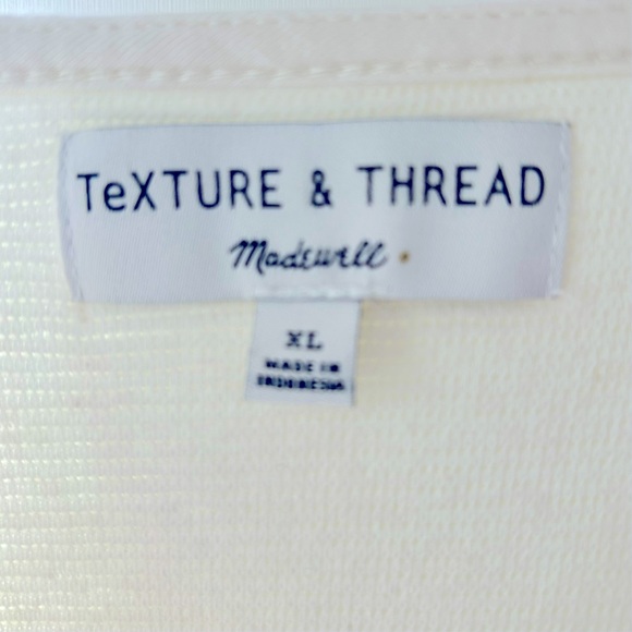 Madewell TeXTURE & THREAD Cotton Tie-Front Top, 3/4 sleeve, size XL - Picture 4 of 7